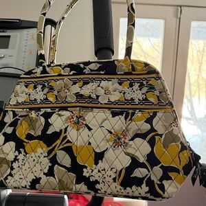 Vera Bradley Black and Yellow Floral Shoulder Bag